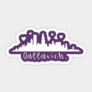 Gallavich Chicago skyline white Sticker